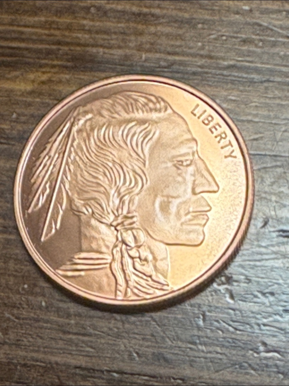 Indian Head Design 1oz .999 Fine Copper Round